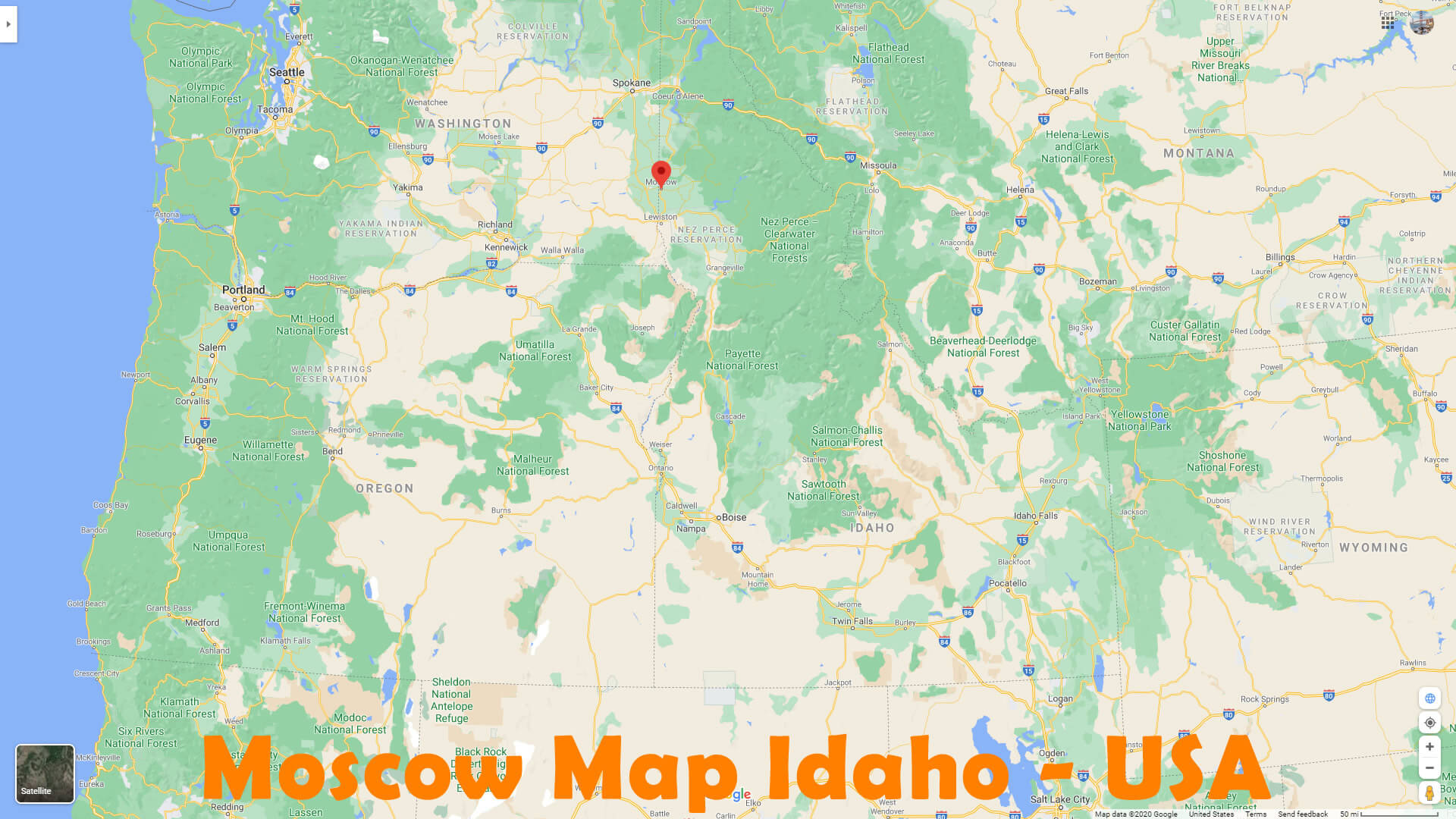 Moscow Carte Idaho   EUA